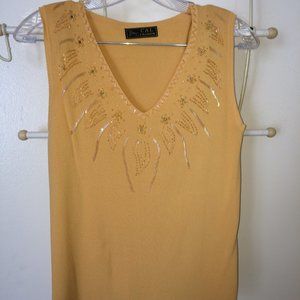 Yellow Summer Beaded Tank